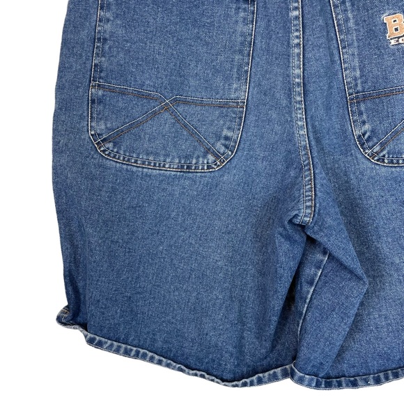 Vintage 1990s BUM Equipment Embroidered Logo Patch Spell-out Mens W38 Shorts - Picture 10 of 16